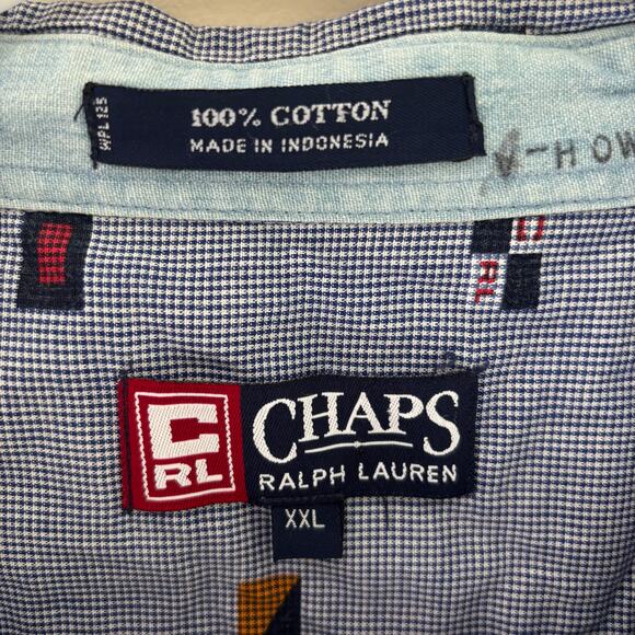 Vintage Chaps Ralph Lauren World Flags All Over Print Button Up Size XXL - Picture 3 of 7